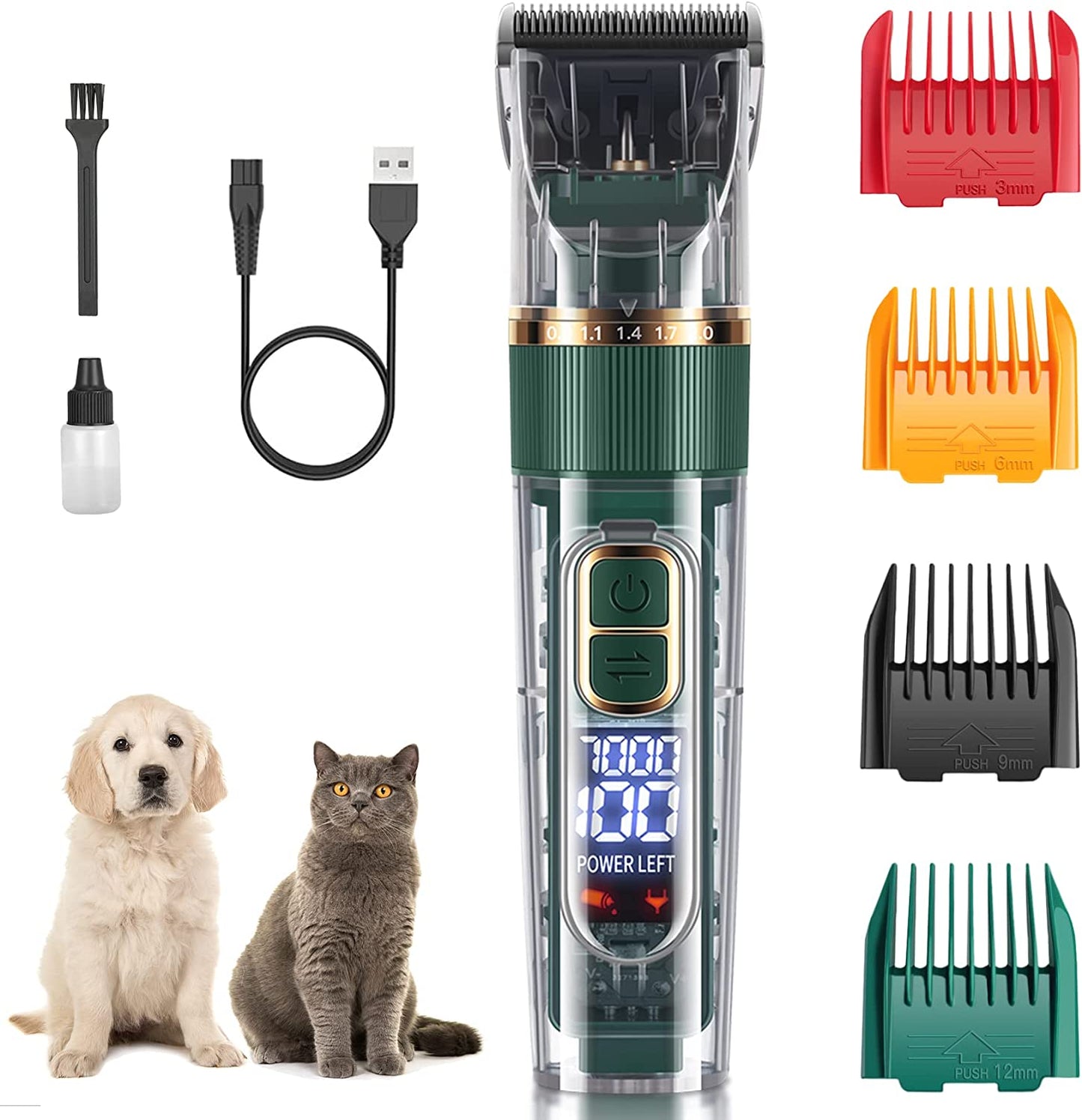 Professional Dog Grooming Clipper-Green