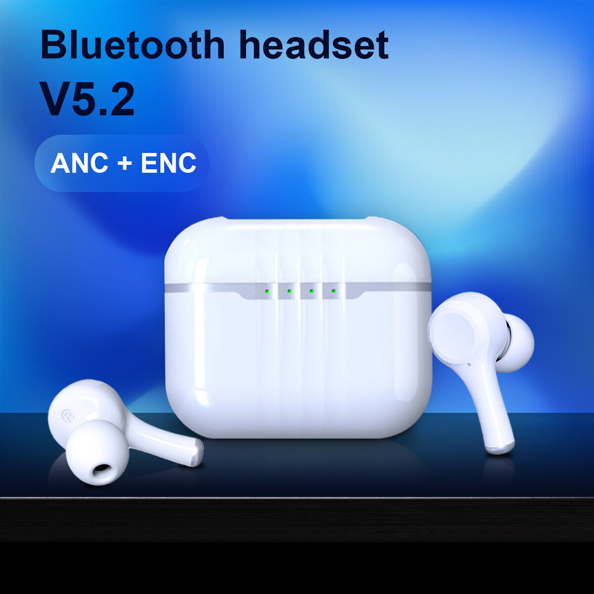 J7 Active Noise Cancelling in-Ear Wireless Earbuds Bluetooth 5.2 - White